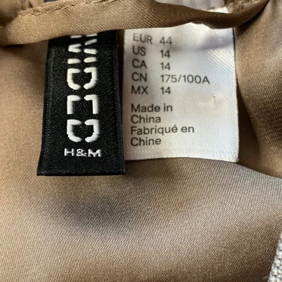 H&M DIVIDED Satin Bomber Jacket Taupe 14 - Picture 6 of 7